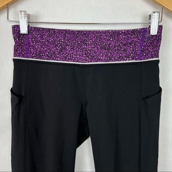 Lululemon Pace Rival Running Crop 22” Leggings Tender Violet Purple Black 4 - Picture 4 of 16